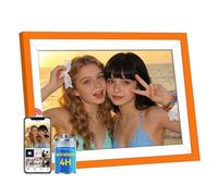 Orange Battery Power Digital Photo Frame,UHALE 10.1'' 1920x1080 HD IPS Touch Screen, Auto-Rotate, Share Photos and Videos 6 Hours,32GB,Wedding Ideal Christmas for Loved Ones