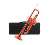Orange Bb Standard Trumpet Set Brass Instrument Suitable For Beginners Including 7C Mouthpiece And Gloves Standard Trumpet Set(Orange trumpet set)