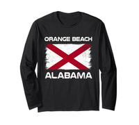 Orange Beach Alabama Flag Distressed Long Sleeve T-Shirt