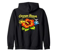 Orange Beach Alabama Tropical Hibiscus Beach Design Zip Hoodie