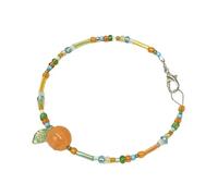 Orange Beaded Bracelet, Women Girls Summer Charm Beaded Adjustable Bracelet, Stylish Friendship Jewelry Accessories
