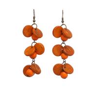 Orange beaded round ear hooks - unique, small-scale, high-end ear jewelry with a personal touch