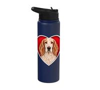 Orange Belton English Setter Heart Stainless Steel Insulated Water Bottle