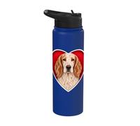 Orange Belton English Setter Heart Stainless Steel Insulated Water Bottle