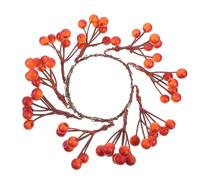 Orange Berry Candle Ring Wreath for Autumn Table Decoration