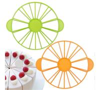 (Orange) Best Cake Divider 10/12 Slices Manual Ergonomic Handle Double Sided Labor Saving Even Cutting Food Grade Round Bread Cake Equal Portion Cutte