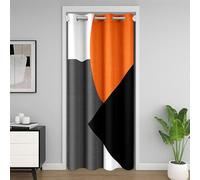 Orange Black Grey Door Curtain for Room Divider Curtain Cover 132x203cm Geometric Circle Triangle Pattern 30%-50% Room Darkening Blackout Curtain Abstract Art Window Treatments