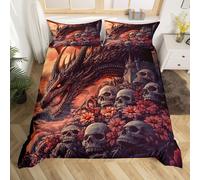 (Orange Black, King(No Comforter)) Homewish Gary Tiger Bedding Set Orange Rose Painting Comforter Cover,Romantic Tigers Duvet Cover Double African Safari Animals Quilt Cover for Kids