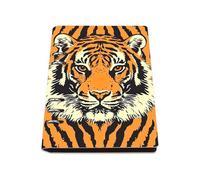 Orange Black Stripes Tiger A5 Notebook, Pu Leather A5 Notebooks, Lined Paper Spiral Bound Notebook 180Pages/90Sheets, Homework Book for Work, Notes Book for Home, Revision Supplies Journal Diary