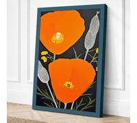 Orange Blooms Botanical Canvas Wall Art Print 30x20 Inch