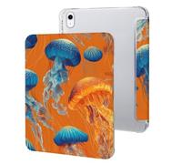 Orange Blue And White Jellyfish Tablet Case Compatible with IPAD 10代