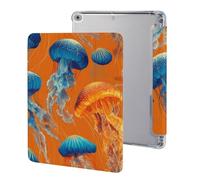 Orange Blue And White Jellyfish Tablet Case Compatible with IPAD 2017/18/Air1/2