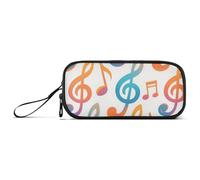 Orange Blue Colorful Note Nylon Pen Storage Bag Big Capacity Pencil Case for School Stationery Bag for Preppy School Kids