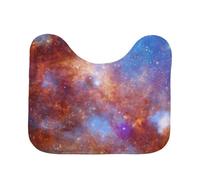 Orange Blue Cosmic Nebula Toilet Rug U Shape Bath Mat Toilet Mat Bath Mats for Bathroom Absorbent Wc Rug Shower Anti Slip Non Slip Living Room Rugs Home Essentials Bathroom Decorations 45 X 39 cm