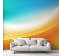 Orange Blue Gradient Wallpaper, Ombre Modern Wall Mural, Living Room Wallpaper for Bedroom, Home Decor, Photo Wall Paper, 130 x 80 cm CKO-0