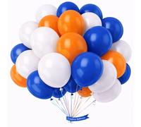 Orange Blue Party Balloons 25 Pack White 10 Inch Latex Decorations for Birthdays Sports Events Themed Celebrations Balloon Arches Column Displays
