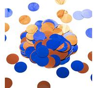 Orange Blue Table Confetti Party Decorations Metallic Circle Dot Confetti, 1.2 Inch, 300pcs
