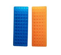 Orange/Blue Tube Rack Double Panel 60 Positions Polypropylene for Microcentrifuge Tubes 0.5/1.5ml (Pack of 2)