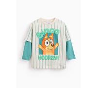 Orange Bluey Character Print Mock Sleeve T-Shirt 2-3 years