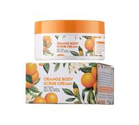Orange Body Scrub Cream, Orange Exfoliating Scrub for Face and Body, Deep Cleansing Moisturising Soft and Smooth Skin for All Skin Types 230g
