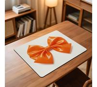 Orange Bow Desk Mat Washable Table Protector Waterproof Table Cover Protector Desk Placemats Heat Resistant Non-Slip Desks Cover for Desktop, Coffee Dining Tables 60x50cm