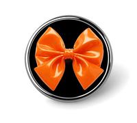 Orange Bow Lapel Pin Brooches Round Fashion Brooch Pin Cute Button Badges Alloy Button Pins Enamel Pins Metal Pinback for Hat Shirt Clothing Bags