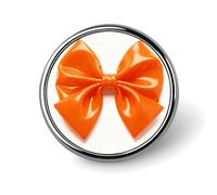 Orange Bow Lapel Pin Cute Metal Brooch Pin Fashionable Round Badge for Shirts, Hats, Jackets Unique Fashion Accessories Gift for Men & Women
