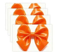 Orange Bow Placemats Set 30x45cm*4 Heat Resistant Washable Placemat Waterproof Table Placemats Non-Slip Wipeable Tables Mat Kitchen Place Mats for Dining Party Home Decor