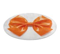 Orange Bow Round Area Rug Non Slip Backing Doormat Water Absorbent Plush Throw Low-Pile Non-Slip Floor Mat Carpet for Living Room Bedroom Entryway Nursery Room 60 * 60cm