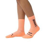 Orange Brooks Ghost Crew Socks, Size L