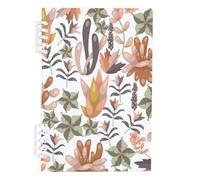 Orange Brown Abstract Foliage Notebook A5, Green Retro Succulent Notebooks A5, Lined Paper Reporters Notebook 120Pages/60Sheets, Notepad for Work, Exercise Book for Man, College Supplies Women Man