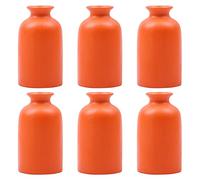 Orange Bud Vases Set of 6 - Mini Orange Ceramic Vases for Flowers, Modern Bud Vase for Table Decor, Boho Small Vase for Home Decor, Centerpieces in Bulk for Wedding, Home, Table, Party Decor