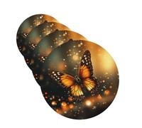 Orange Butterfly Car Air Fresheners Cards 4 Pcs Hanging Fragrance Scented Cards Long-Lasting Car Aromatherapy Tablets for Wardrobe Bathroom Car Interior Mirror Pendant Gifts