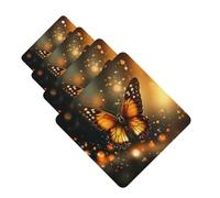 Orange Butterfly Car Air Fresheners Cards 4 Pcs Hanging Fragrance Scented Cards Long-Lasting Car Aromatherapy Tablets for Wardrobe Bathroom Car Interior Mirror Pendant Gifts