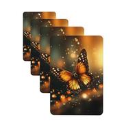 Orange Butterfly Car Air Fresheners Cards 4 Pcs Hanging Fragrance Scented Cards Long-Lasting Car Aromatherapy Tablets for Wardrobe Bathroom Car Interior Mirror Pendant Gifts