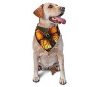 Orange Butterfly Dog Bandana Pet Scarf Accessories for Small Medium Dogs Cats Photo Prop, Triangle Pet Bandanas Adjustable Puppy Bib Washable Dog Kerchief Puppy Neckerchief