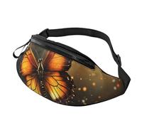 Orange Butterfly Fanny Pack for Men Women Crossbody Waist Bag Waterproof Sports Belt Bag Outdoor Hip Pack