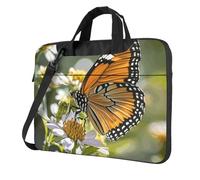 Orange Butterfly Laptop Bag 13-15.6Inch, 360° Protective Laptop Sleeve Case Shockproof Messenger Shoulder Bag Waterproof Computer Case Carrying Cover Briefcases for Men Women