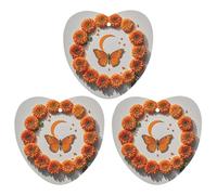 Orange Butterfly Moon Car Air Freshener, 3 Pcs Love form Hanging Air Freshener Cards, Long Lasting Fragrance Scented Cards for Car, Home, Office White-style