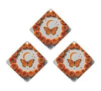 Orange Butterfly Moon Car Air Freshener, 3 Pcs Rhombus Hanging Air Freshener Cards, Long Lasting Fragrance Scented Cards for Car, Home, Office White-style
