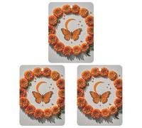 Orange Butterfly Moon Car Air Freshener, 3 Pcs Square Hanging Air Freshener Cards, Long Lasting Fragrance Scented Cards for Car, Home, Office Black-style