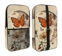 Orange Butterfly Moon Flower Aesthetic Vintage Pattern Pickleball Bag, Pickle Ball Paddle Bag with Adjustable Shoulder Strap for Women and Men