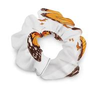 Orange Butterfly Scrunchies for Women Neutral No Damage Hair Ties Soft Ponytail Holder Gentle Elastic Hair Bands Gentle On Hair Scrunchies for All Hair Types Fashion Hair Bands