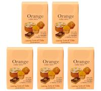 Orange Cake Mix 500g, Pack Of 5, with Real Orange Fruit Pieces for Easy Baking, Versatile for Cakes, Muffins, Cupcakes, and Bread Machines, Just Add Water & Oil, Vegetarian-Friendly