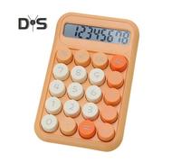 (orange) Calculator with Big Button Anti-Slip Pad Design LCD Display Accurate Calculation Mechanical Switch Calculator for School Office
