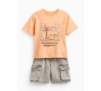 Orange Camel Graphic T-Shirt & Denim Shorts Set 4-5 years
