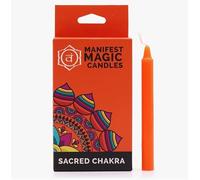 Orange Candles Sacred Sacral Chakra (Pack of 12) Manifest Creativity - 90 Minutes Burn Time, Soy Wax. Meditation & Spiritual Enhancer, Grounding Energy, Magic Gift Set