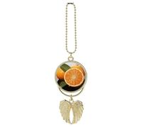 Orange Car Hanging Pendant, Zinc Alloy Rearview Mirror Charms - Relieve Visual Fatigue, Vintage Keychain Pendant, Lucky Car Interior Hanging Decoration, One size, Zinc