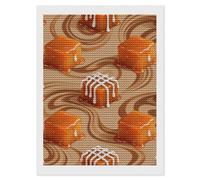 Orange Caramel Wave Diamond Art Kits for Adults 12"x16" DIY Diamond Painting Kit for Beginners Gem Art Painting with Round Full Drill Diamonds DIY Paint Paintings for Home Wall Decor Gift