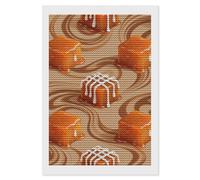 Orange Caramel Wave Diamond Art Kits for Adults 8"x12" DIY Diamond Painting Kit for Beginners Gem Art Painting with Round Full Drill Diamonds DIY Paint Paintings for Home Wall Decor Gift